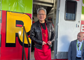NVIDIA CEO Jensen Huang Seen Flipping Burgers at Denny’s Mobile Station Before 2025 GTC Keynote